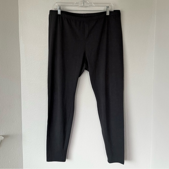 EILEEN FISHER XL Stretch Knit Jersey Leggings in Graphite Gray • Ankle Length - Picture 2 of 8